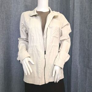 GAP Utility Jacket Women's S Ivory Cotton Cinched Waist